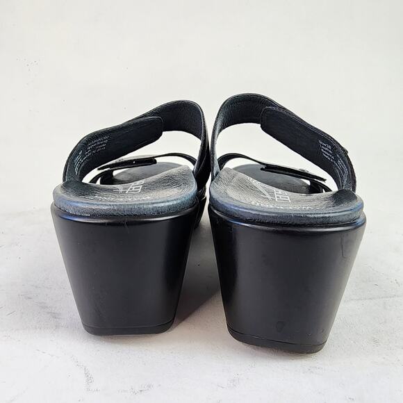 Dansko Jodi Strappy Wedge Sandals EU 38 US 7.5-8 Black Leather The Walking Co. - Picture 5 of 7